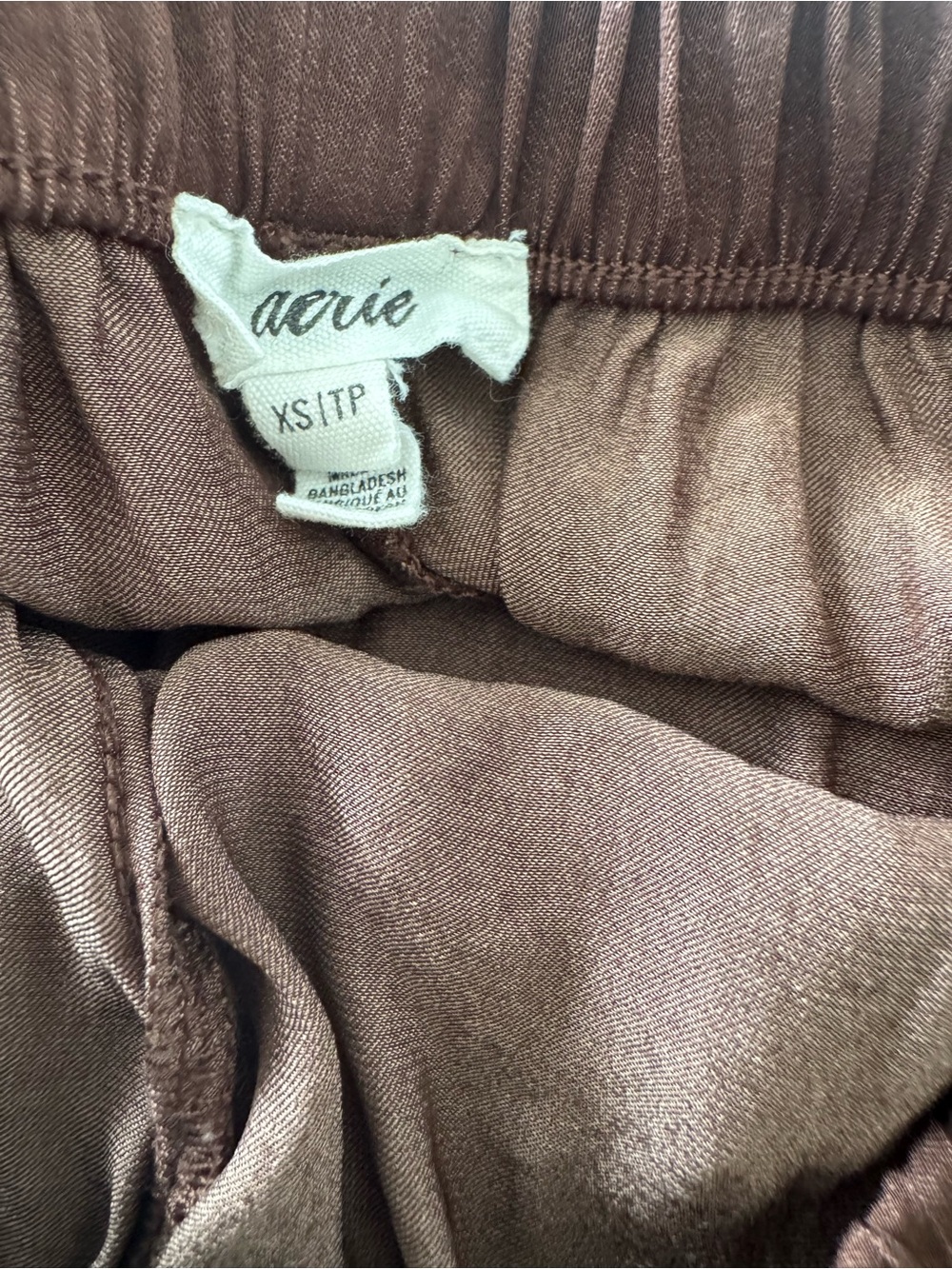 aerie Brown Sleep Silky Pants - Picture 3 of 3